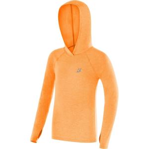 image:imageRoadbox Boys Rash Guard Hooded Fishing Shirt Kids UPF 50 Long Sleeve Sun Hoodie Youth UV Protection Beach Swim Shirts10light Orange