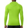 image:imageRoadbox Mens Compression Shirt Hoodie with Mask Long Sleeve Workout Athletic Base Layer Sports Gym Running Undershirt TopLime Green
