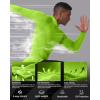 image:imageRoadbox Mens Compression Shirt Hoodie with Mask Long Sleeve Workout Athletic Base Layer Sports Gym Running Undershirt TopLime Green