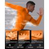 image:imageRoadbox Mens Compression Shirt Hoodie with Mask Long Sleeve Workout Athletic Base Layer Sports Gym Running Undershirt TopOrange