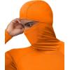 image:imageRoadbox Mens Compression Shirt Hoodie with Mask Long Sleeve Workout Athletic Base Layer Sports Gym Running Undershirt TopOrange