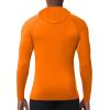 image:imageRoadbox Mens Compression Shirt Hoodie with Mask Long Sleeve Workout Athletic Base Layer Sports Gym Running Undershirt TopOrange