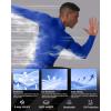 image:imageRoadbox Mens Compression Shirt Hoodie with Mask Long Sleeve Workout Athletic Base Layer Sports Gym Running Undershirt TopRoyal Blue