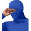 image:imageRoadbox Mens Compression Shirt Hoodie with Mask Long Sleeve Workout Athletic Base Layer Sports Gym Running Undershirt TopRoyal Blue