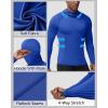 image:imageRoadbox Mens Compression Shirt Hoodie with Mask Long Sleeve Workout Athletic Base Layer Sports Gym Running Undershirt TopRoyal Blue