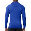 image:imageRoadbox Mens Compression Shirt Hoodie with Mask Long Sleeve Workout Athletic Base Layer Sports Gym Running Undershirt TopRoyal Blue