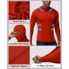 image:imageRoadbox Mens Compression Shirt Hoodie with Mask Long Sleeve Workout Athletic Base Layer Sports Gym Running Undershirt TopTomato Red
