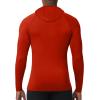 image:imageRoadbox Mens Compression Shirt Hoodie with Mask Long Sleeve Workout Athletic Base Layer Sports Gym Running Undershirt TopTomato Red