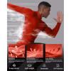 image:imageRoadbox Mens Compression Shirt Hoodie with Mask Long Sleeve Workout Athletic Base Layer Sports Gym Running Undershirt TopTomato Red