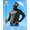 image:imageRoadbox UPF 50 Fishing Shirts for Men Long Sleeve UV Sun Hoodie with Mask Outdoor Swim Hiking Running Workout Rash GuardDark Gray