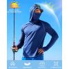 image:imageRoadbox UPF 50 Fishing Shirts for Men Long Sleeve UV Sun Hoodie with Mask Outdoor Swim Hiking Running Workout Rash GuardDeep Blue