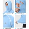 image:imageRoadbox UPF 50 Fishing Shirts for Men Long Sleeve UV Sun Hoodie with Mask Outdoor Swim Hiking Running Workout Rash GuardLight Blue