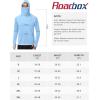 image:imageRoadbox UPF 50 Fishing Shirts for Men Long Sleeve UV Sun Hoodie with Mask Outdoor Swim Hiking Running Workout Rash GuardLight Blue