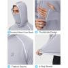 image:imageRoadbox UPF 50 Fishing Shirts for Men Long Sleeve UV Sun Hoodie with Mask Outdoor Swim Hiking Running Workout Rash GuardLight Gray