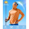 image:imageRoadbox UPF 50 Fishing Shirts for Men Long Sleeve UV Sun Hoodie with Mask Outdoor Swim Hiking Running Workout Rash GuardOrange