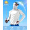 image:imageRoadbox UPF 50 Fishing Shirts for Men Long Sleeve UV Sun Hoodie with Mask Outdoor Swim Hiking Running Workout Rash GuardWhite