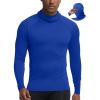 image:imageRoadbox Mens Compression Shirt Hoodie with Mask Long Sleeve Workout Athletic Base Layer Sports Gym Running Undershirt TopRoyal Blue
