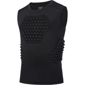image:imageRoadbox Baseball Chest Protector Youth Padded Compression Shirt Heart Guard Sternum Rib Gear for Football Softball Lacrosse01 black