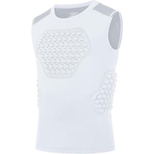 image:imageRoadbox Baseball Chest Protector Youth Padded Compression Shirt Heart Guard Sternum Rib Gear for Football Softball Lacrosse04 whitegray