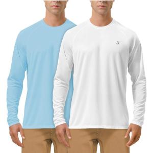 image:imageSize 2XL Mens 2 Pack UPF 50 Fishing Shirts Long Sleeve UV Sun Protection Tops