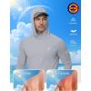 image:imageRoadbox Mens UPF 50 Sun Protection Hoodie UV Long Sleeve Fishing Shirts Outdoor Swim Hiking Running Workout Rash GuardLight Gray