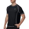 image:imageRoadbox Mens Short Sleeve Swim Shirt UPF 50 Quick Dry Rash Guard UV Sun Protection Water TShirt for Beach and SurfingBlack
