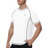 image:imageRoadbox Mens Short Sleeve Swim Shirt UPF 50 Quick Dry Rash Guard UV Sun Protection Water TShirt for Beach and SurfingWhite