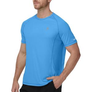 image:imageRoadbox Mens Short Sleeve Swim Shirt UPF 50 Quick Dry Rash Guard UV Sun Protection Water TShirt for Beach and SurfingMedium Blue