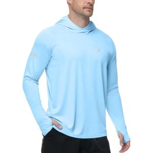 image:imageRoadbox Mens UPF 50 Sun Protection Hoodie UV Long Sleeve Fishing Shirts Outdoor Swim Hiking Running Workout Rash GuardBlue
