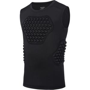 image:imageRoadbox Youth Baseball Chest Protector Kids Softball Padded Compression Shirt Rib Heart Sternum Guard for Football LacrosseBlack
