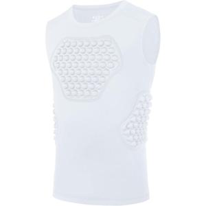 image:imageRoadbox Youth Baseball Chest Protector Kids Softball Padded Compression Shirt Rib Heart Sternum Guard for Football LacrosseWhite