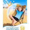 image:imageRoadbox Boys Rash Guard Short Sleeve Swim Shirt UPF 50 Sun Protection Quick Dry Kids Rashguard Water Shirt for Surf Beach01 Bluegreen