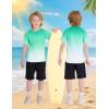 image:imageRoadbox Boys Rash Guard Short Sleeve Swim Shirt UPF 50 Sun Protection Quick Dry Kids Rashguard Water Shirt for Surf Beach02 Greenwhite
