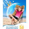 image:imageRoadbox Boys Rash Guard Short Sleeve Swim Shirt UPF 50 Sun Protection Quick Dry Kids Rashguard Water Shirt for Surf Beach04 Rose Red Gradient