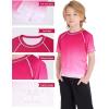 image:imageRoadbox Boys Rash Guard Short Sleeve Swim Shirt UPF 50 Sun Protection Quick Dry Kids Rashguard Water Shirt for Surf Beach04 Rose Red Gradient
