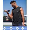image:imageRoadbox Mens Athletic Sleeveless Shirts Quick Dry Workout Tank Top Lightweight Muscle Shirts for Sports Gym Running SummerBlack