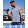image:imageRoadbox Mens Athletic Sleeveless Shirts Quick Dry Workout Tank Top Lightweight Muscle Shirts for Sports Gym Running SummerBlue Gray