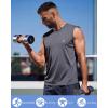 image:imageRoadbox Mens Athletic Sleeveless Shirts Quick Dry Workout Tank Top Lightweight Muscle Shirts for Sports Gym Running SummerDark Gray