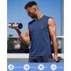 image:imageRoadbox Mens Athletic Sleeveless Shirts Quick Dry Workout Tank Top Lightweight Muscle Shirts for Sports Gym Running SummerNavy Blue
