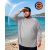 image:imageRoadbox Mens Big and Tall UPF 50 UV Sun Protection Shirts Long Sleeve Cooling Rash Guard Quick Dry Fishing Swim TShirtLight Gray