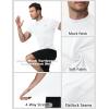 image:imageRoadbox Mens Compression Shirt Mock Turtleneck Short Sleeve Athletic Undershirt Quick Dry Base Layer Top for Gym WorkoutWhite