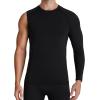 image:imageRoadbox Mens Compression Shirts Long Sleeve Single Arm Workout Top Athletic Base Layer Undershirt for Gym and BasketballLeft Long Blackblack