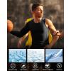 image:imageRoadbox Mens Compression Shirts Long Sleeve Single Arm Workout Top Athletic Base Layer Undershirt for Gym and BasketballRight Long Blackblack