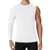 image:imageRoadbox Mens Compression Shirts Long Sleeve Single Arm Workout Top Athletic Base Layer Undershirt for Gym and BasketballRight Long Whitewhite