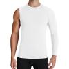 image:imageRoadbox Mens Compression Shirts Long Sleeve Single Arm Workout Top Athletic Base Layer Undershirt for Gym and BasketballWhite Left
