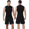 image:imageRoadbox Mens Compression Tank Top Mock Turtleneck Sleeveless Shirt Fitted Athletic Base Layer for Gym WorkoutBlack
