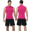 image:imageRoadbox Mens Compression Tank Top Mock Turtleneck Sleeveless Shirt Fitted Athletic Base Layer for Gym WorkoutRose Red