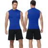 image:imageRoadbox Mens Compression Tank Top Mock Turtleneck Sleeveless Shirt Fitted Athletic Base Layer for Gym WorkoutRoyal Blue