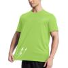 image:imageRoadbox Mens UPF 50 Rash Guard Short Sleeve Quick Dry UV Sun Protection SPF Swim Shirts Moisture Wicking Athletic Workout Running TShirt for Water Sports Gym Lime Green