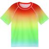 image:imageRoadbox Boys Rash Guard Short Sleeve Swim Shirt UPF 50 Sun Protection Quick Dry Kids Rashguard Water Shirt for Surf Beach03 Rainbow